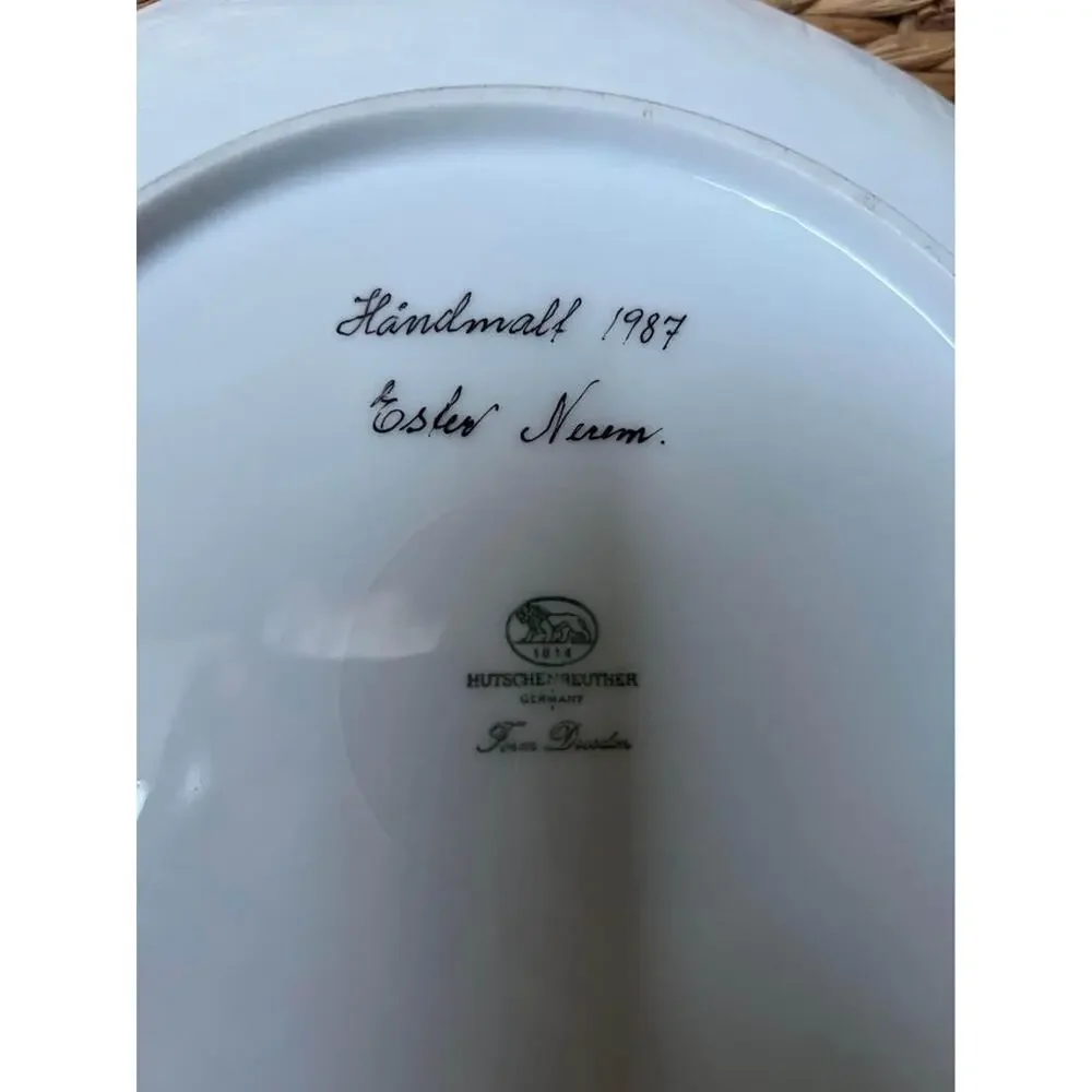 12” floral hand painted tray